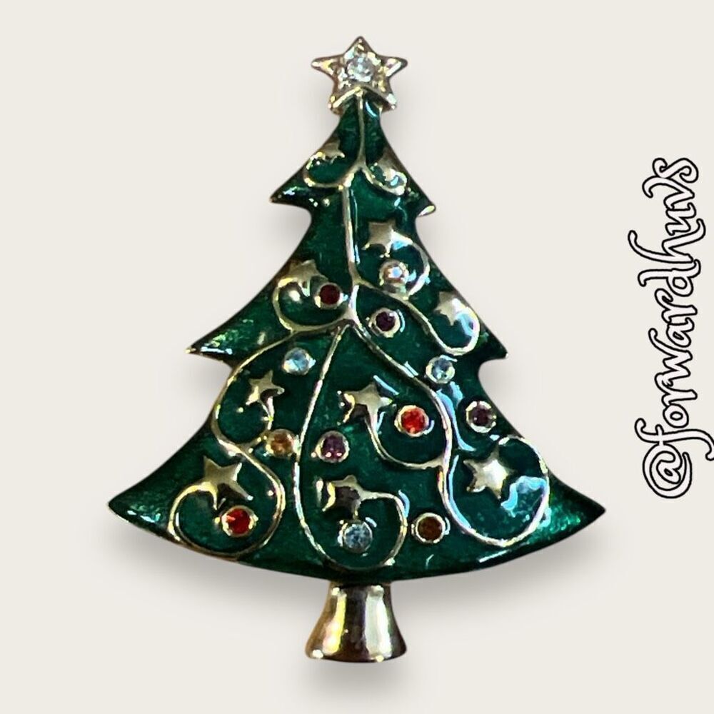 Enamel Christmas Tree Holiday Christmas brooch